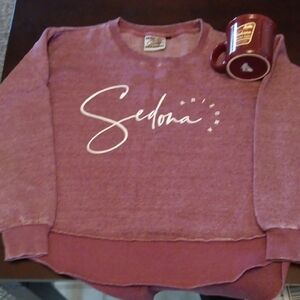 Super Cute Sedona Sweatshirt and coffee mug set, like new
